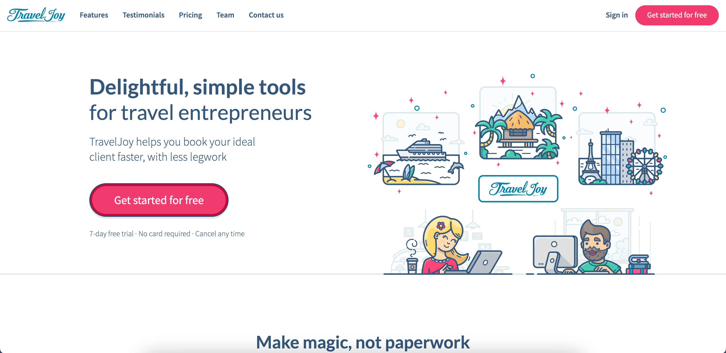 TravelJoy website screenshot