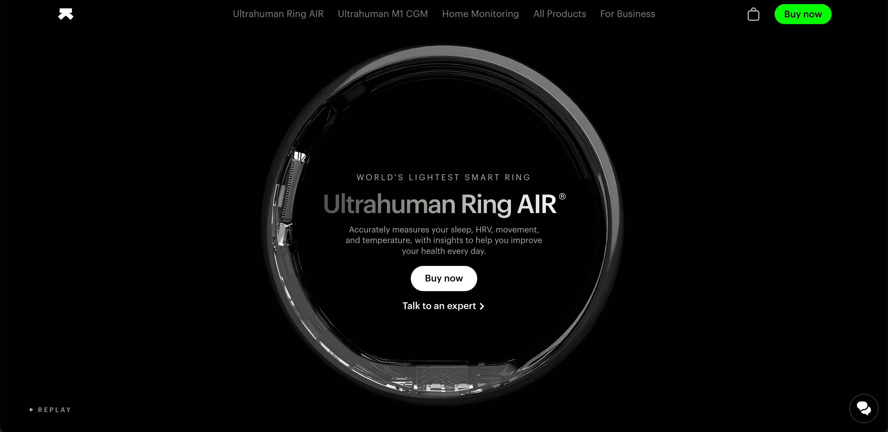 Ultrahuman website screenshot
