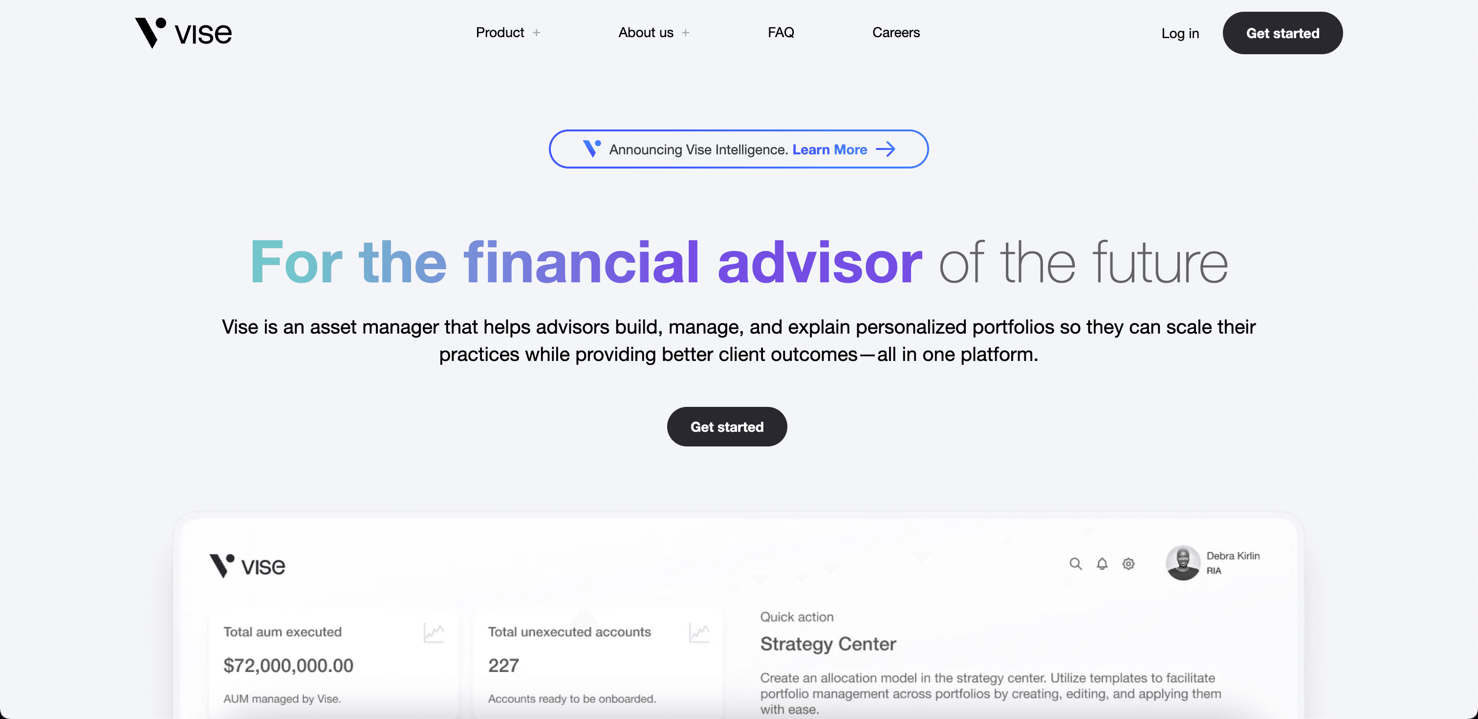 Vise website screenshot