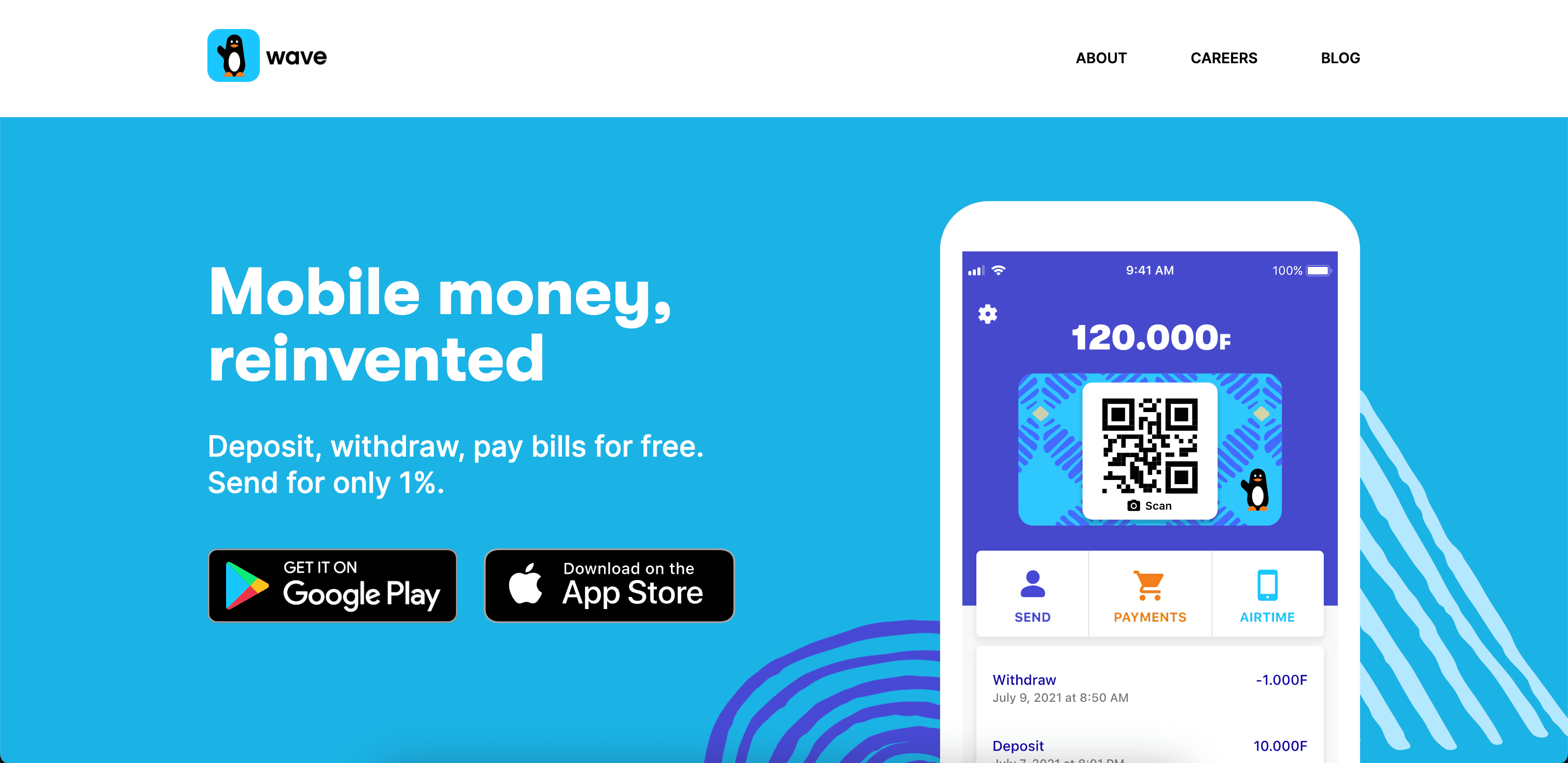 Wave website screenshot