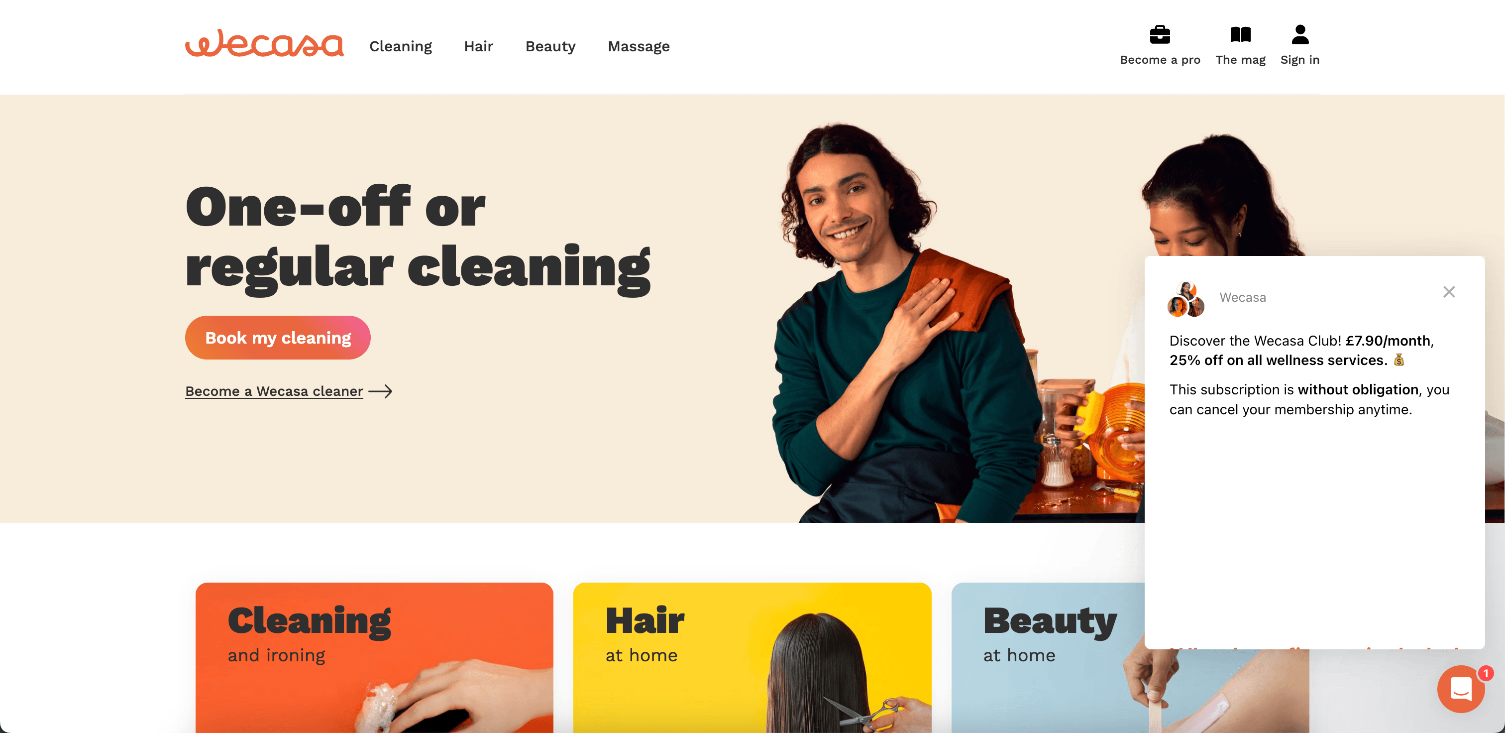 Wecasa website screenshot