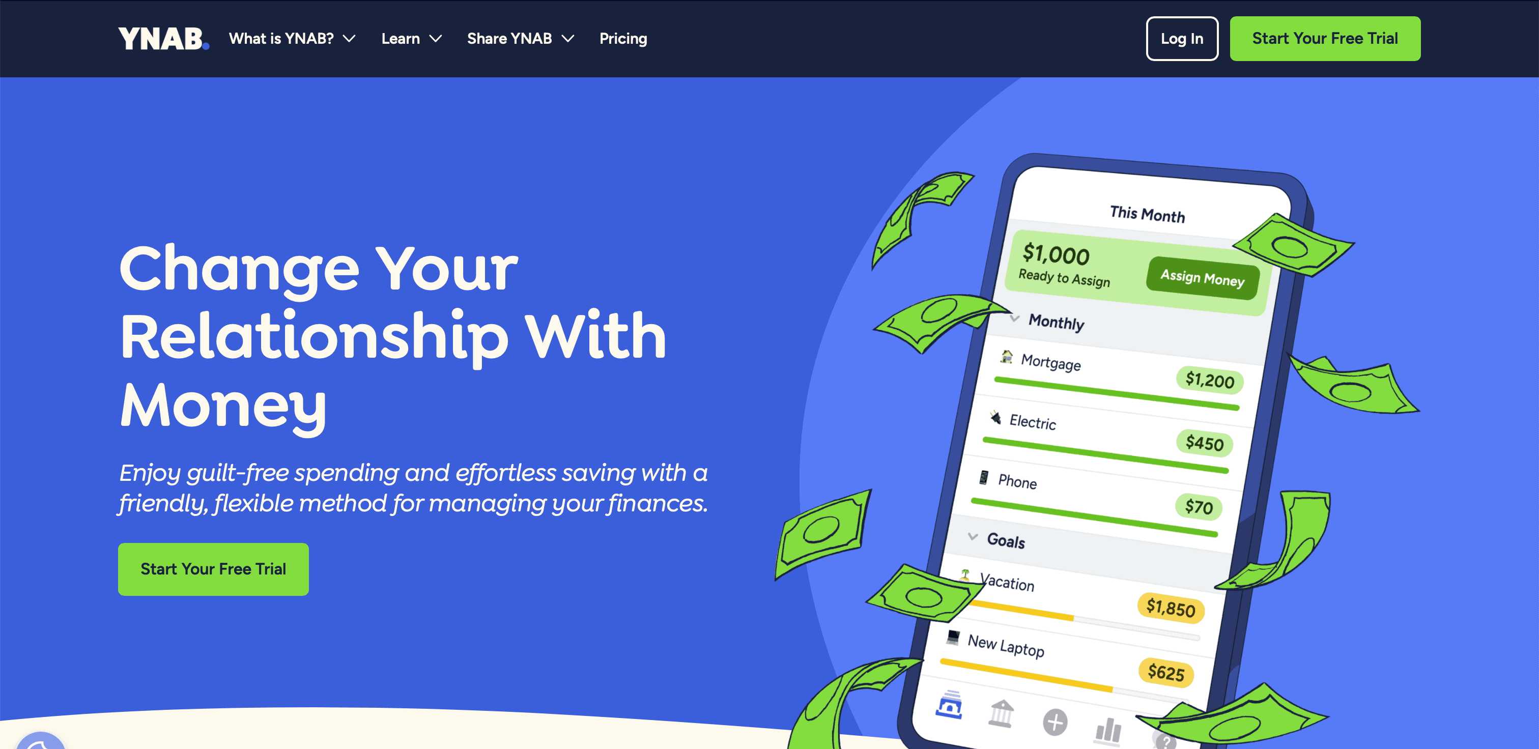 YNAB website screenshot
