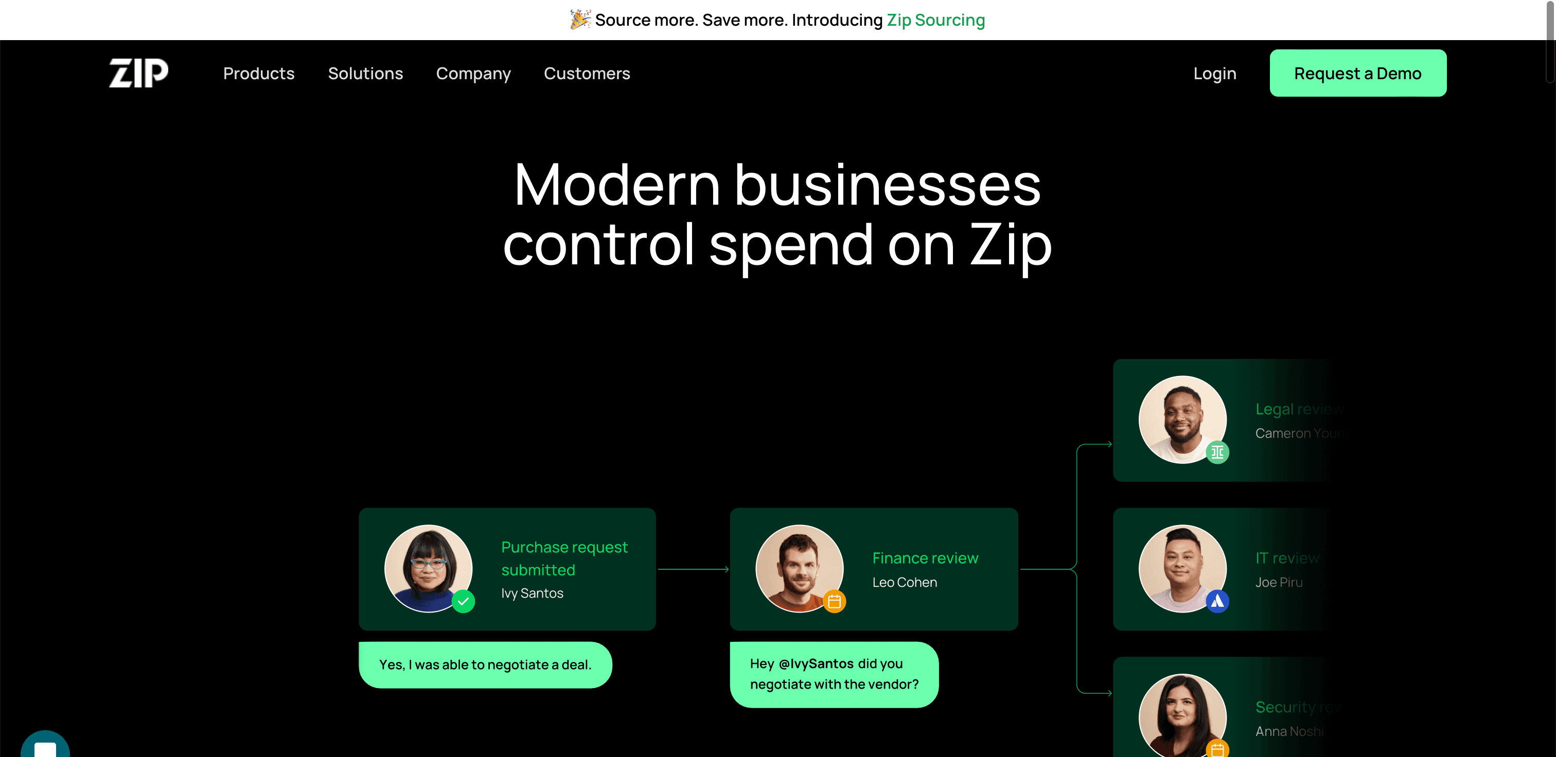 Zip website screenshot